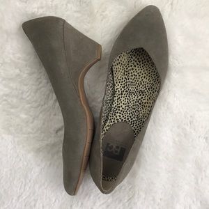 BC grey suede heels size 10
